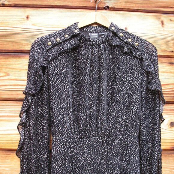 Pinko Silk Blend  Ruffle Trim Mini Dress - Picture 4 of 12